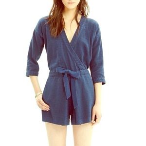 Madewell Linen Blend Kimono Romper